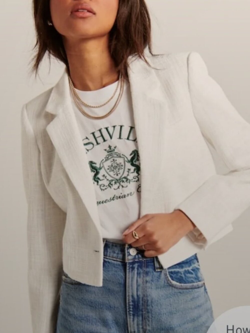 Abercrombie & Fitch Cropped Blazer Size S White